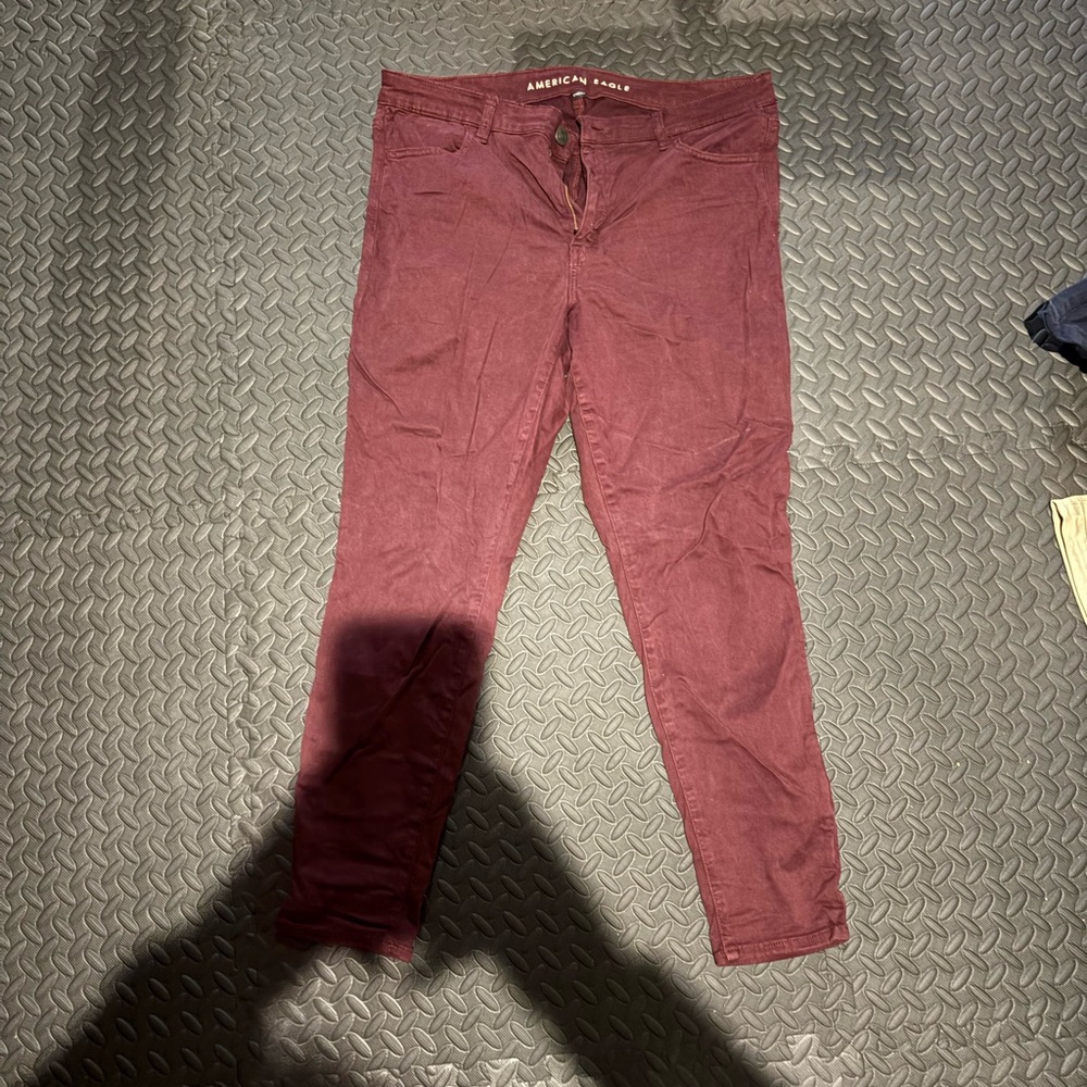American Eagle Outfitters Burgundy Skinny Pants